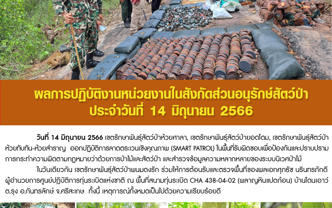 รายงานสถานการณ์ข่าวเด่นประจำวันที่ 14 มิถุนายน 2566
