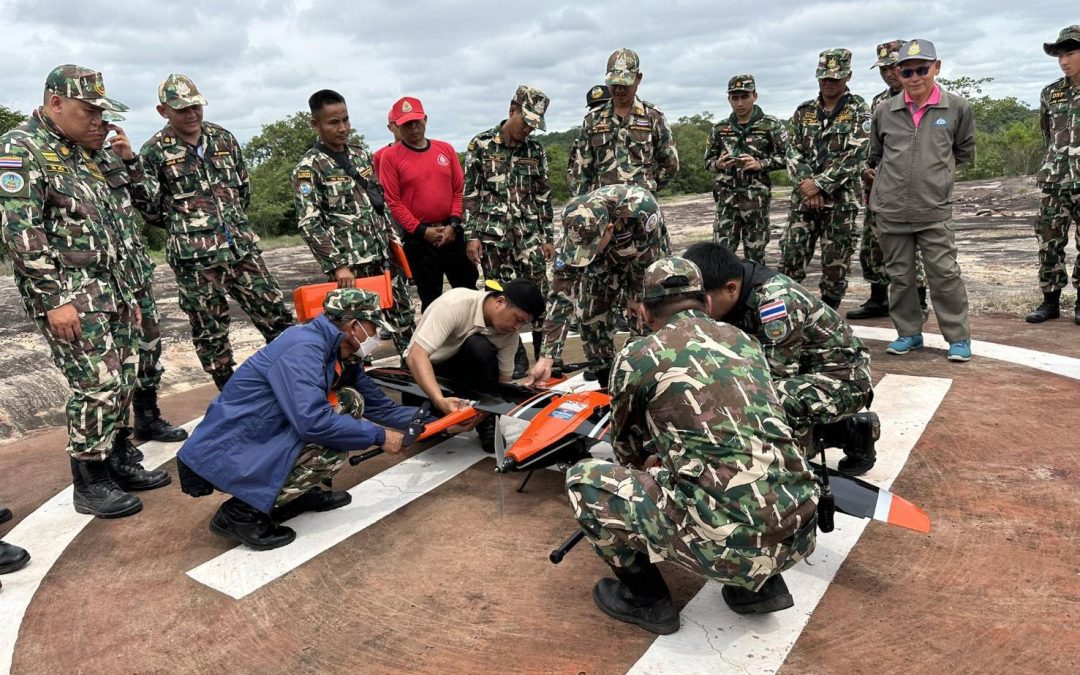 อุทยานแห่งชาติผาแต้มจัดการฝึกสาธิตการใช้อากาศยานไร้คนขับ (UAV)