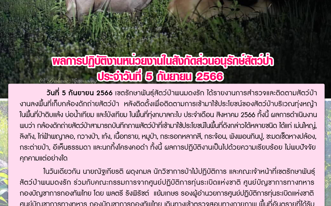รายงานสถานการณ์ข่าวเด่นประจำวันที่ 5 กันยายน 2566