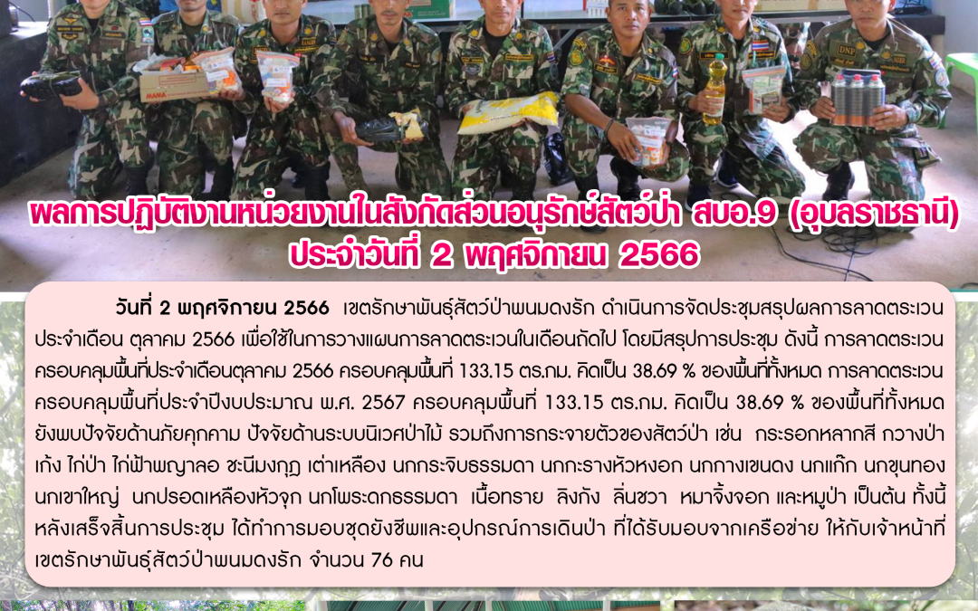 รายงานสถานการณ์ข่าวเด่นประจำวันที่ 2 พฤศจิกายน 2566