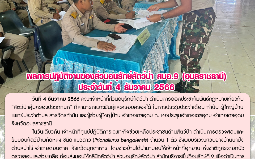 รายงานสถานการณ์ข่าวเด่นประจำวันที่ 4 ธันวาคม 2566