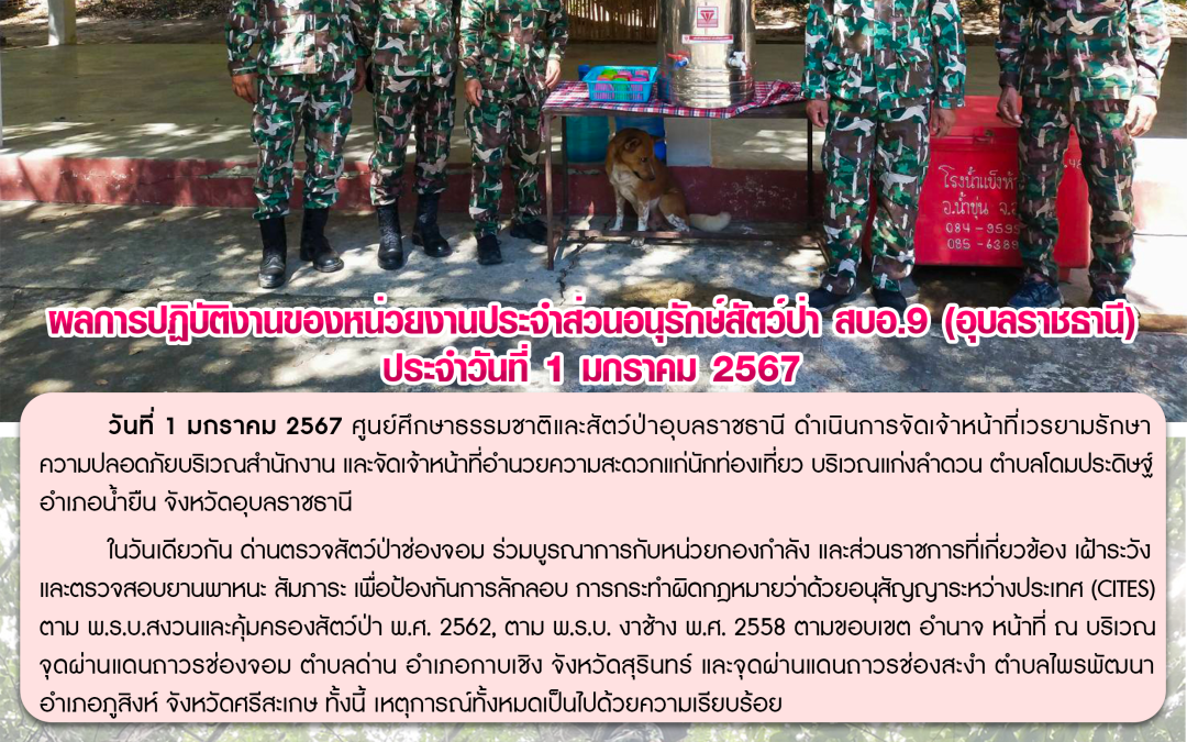 รายงานสถานการณ์ข่าวเด่นประจำวันที่ 1 มกราคม 2567