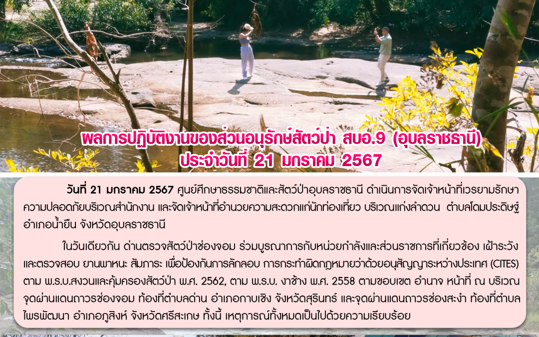 รายงานสถานการณ์ข่าวเด่นประจำวันที่ 21 มกราคม 2567