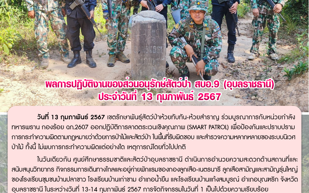 รายงานสถานการณ์ข่าวเด่นประจำวันที่ 13 กุมภาพันธ์ 2567