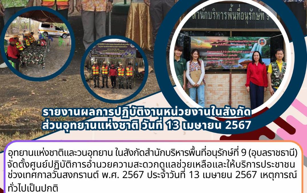 รายงานสถานการณ์ข่าวเด่นประจำวันที่ 13 เมษายน 2567