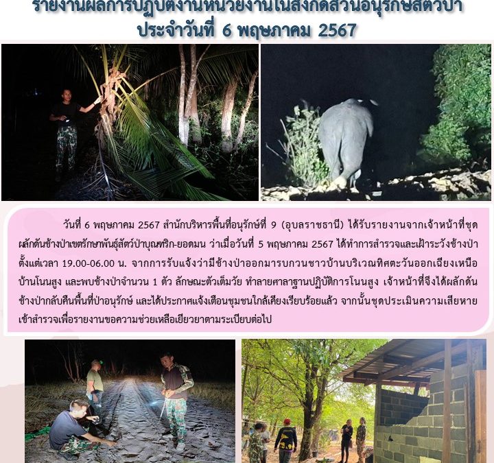 รายงานสถานการณ์ข่าวเด่นประจำวันที่ 6 พฤษภาคม 2567