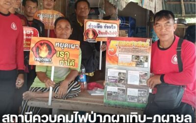 สถานีควบคุมไฟป่าภูผาเทิบ–ภูผายล เดินหน้ารณรงค์ประชาสัมพันธ์ป้องกันไฟป่าแบบเคาะประตูบ้าน